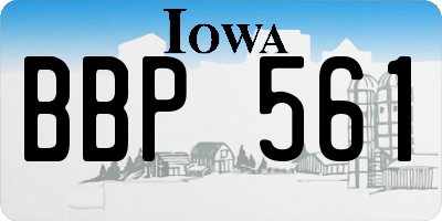 IA license plate BBP561