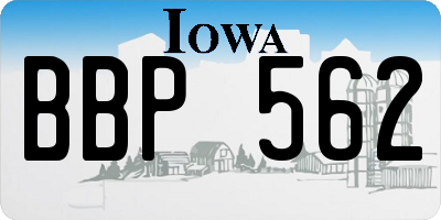 IA license plate BBP562