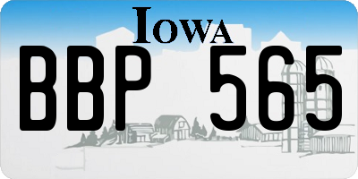 IA license plate BBP565