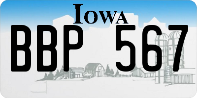 IA license plate BBP567