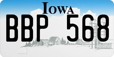 IA license plate BBP568