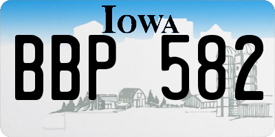 IA license plate BBP582