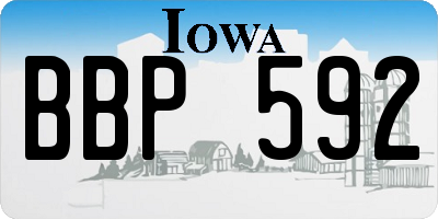 IA license plate BBP592