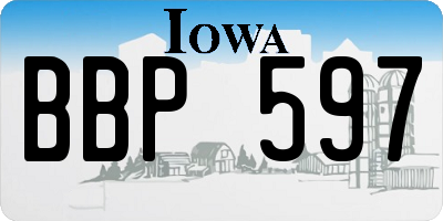 IA license plate BBP597
