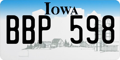 IA license plate BBP598