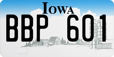 IA license plate BBP601