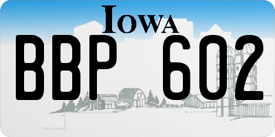 IA license plate BBP602