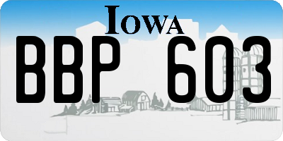 IA license plate BBP603