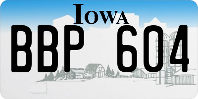 IA license plate BBP604