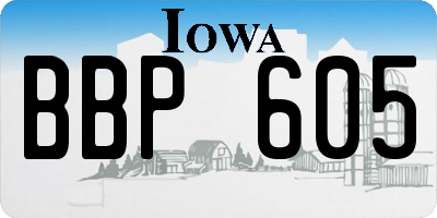 IA license plate BBP605