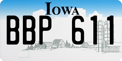 IA license plate BBP611