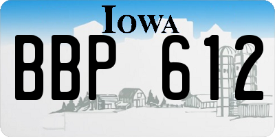 IA license plate BBP612