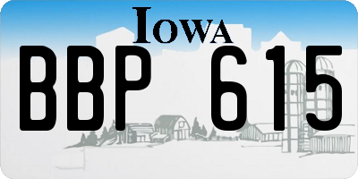 IA license plate BBP615
