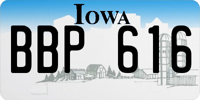 IA license plate BBP616