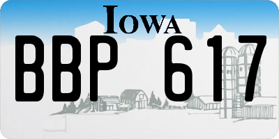 IA license plate BBP617
