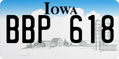 IA license plate BBP618