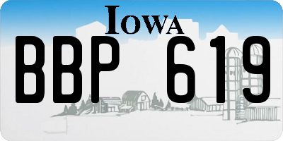 IA license plate BBP619