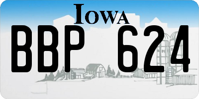 IA license plate BBP624