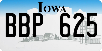IA license plate BBP625
