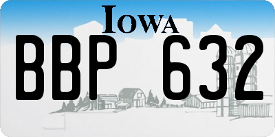 IA license plate BBP632