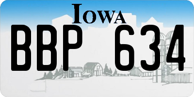 IA license plate BBP634
