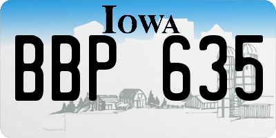 IA license plate BBP635