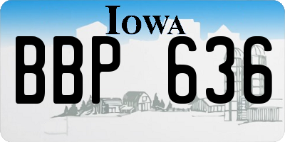 IA license plate BBP636