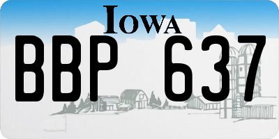 IA license plate BBP637