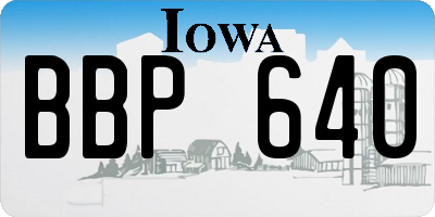 IA license plate BBP640