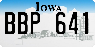 IA license plate BBP641