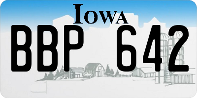 IA license plate BBP642