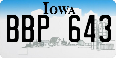 IA license plate BBP643