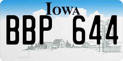 IA license plate BBP644