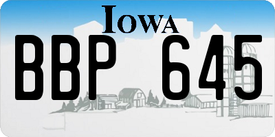 IA license plate BBP645