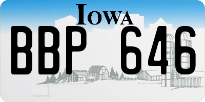 IA license plate BBP646
