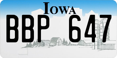 IA license plate BBP647