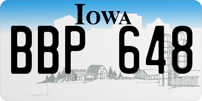 IA license plate BBP648