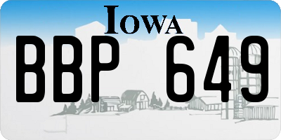 IA license plate BBP649