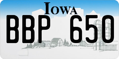 IA license plate BBP650