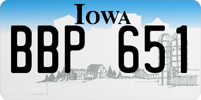 IA license plate BBP651
