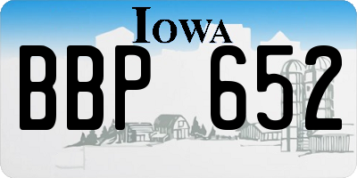 IA license plate BBP652