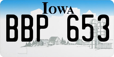 IA license plate BBP653