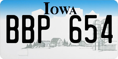 IA license plate BBP654
