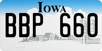 IA license plate BBP660