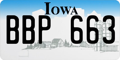 IA license plate BBP663
