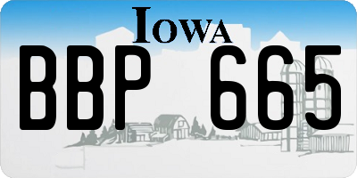 IA license plate BBP665