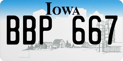 IA license plate BBP667