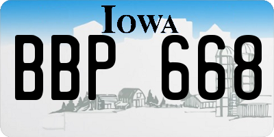 IA license plate BBP668