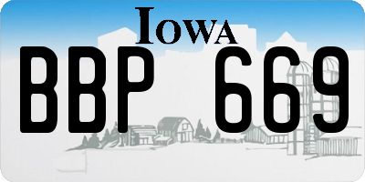 IA license plate BBP669
