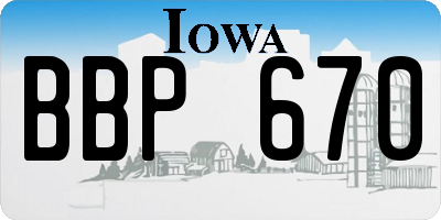 IA license plate BBP670